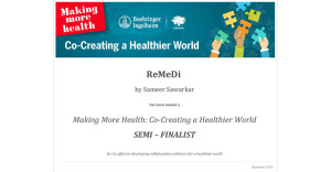 Read more about the article Semi-Finalist in the Making More Health:  Co-Creating a Healthier World Challenge!